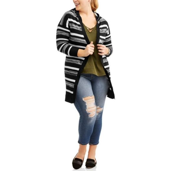 Evelyn Taylor Hooded Open Cardigan - Picture 1 of 5